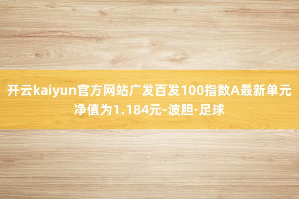 开云kaiyun官方网站广发百发100指数A最新单元净值为1.184元-波胆·足球