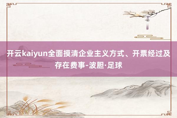 开云kaiyun全面摸清企业主义方式、开票经过及存在费事-波胆·足球