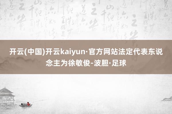 开云(中国)开云kaiyun·官方网站法定代表东说念主为徐敏俊-波胆·足球