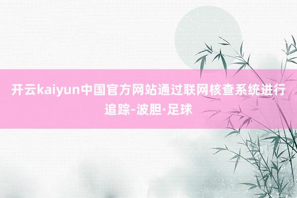 开云kaiyun中国官方网站通过联网核查系统进行追踪-波胆·足球
