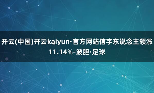 开云(中国)开云kaiyun·官方网站信宇东说念主领涨11.14%-波胆·足球