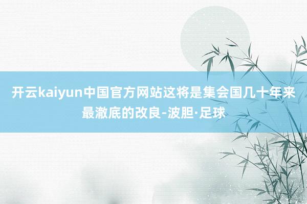 开云kaiyun中国官方网站这将是集会国几十年来最澈底的改良-波胆·足球