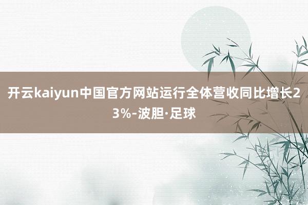 开云kaiyun中国官方网站运行全体营收同比增长23%-波胆·足球