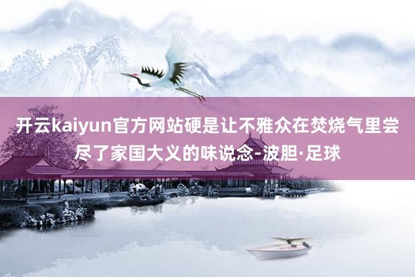 开云kaiyun官方网站硬是让不雅众在焚烧气里尝尽了家国大义的味说念-波胆·足球