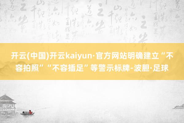 开云(中国)开云kaiyun·官方网站明确建立“不容拍照”“不容插足”等警示标牌-波胆·足球