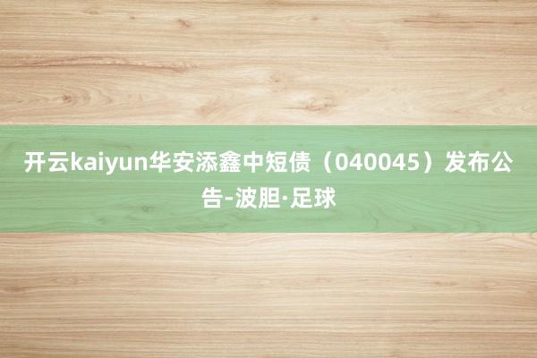 开云kaiyun华安添鑫中短债（040045）发布公告-波胆·足球