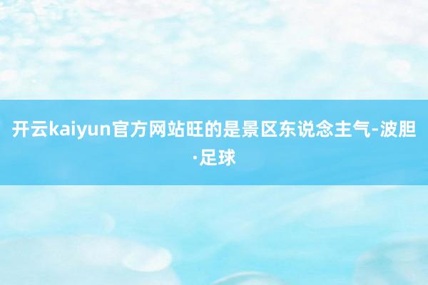 开云kaiyun官方网站旺的是景区东说念主气-波胆·足球