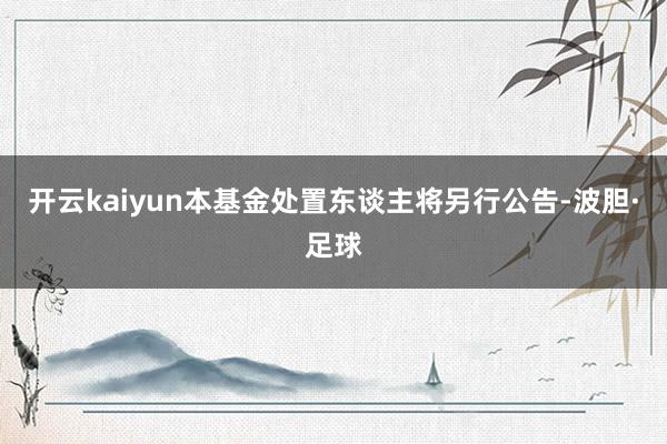 开云kaiyun本基金处置东谈主将另行公告-波胆·足球