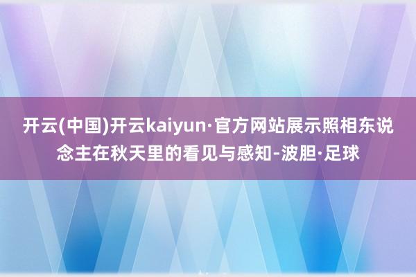 开云(中国)开云kaiyun·官方网站展示照相东说念主在秋天里的看见与感知-波胆·足球