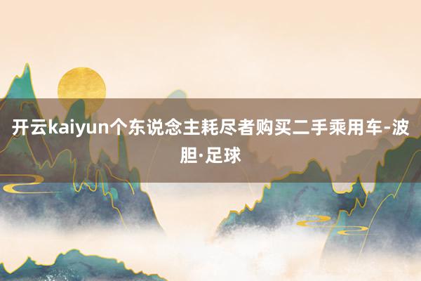 开云kaiyun个东说念主耗尽者购买二手乘用车-波胆·足球