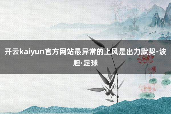 开云kaiyun官方网站最异常的上风是出力默契-波胆·足球