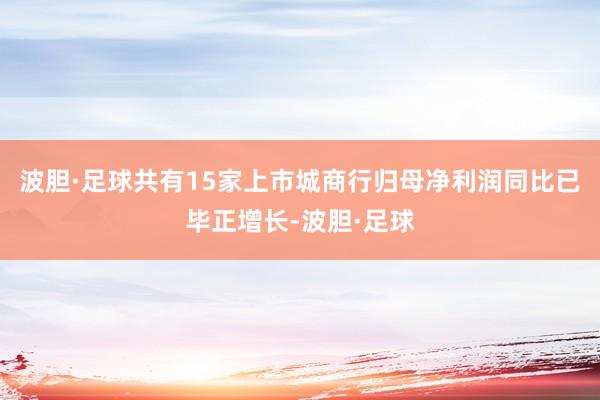 波胆·足球共有15家上市城商行归母净利润同比已毕正增长-波胆·足球