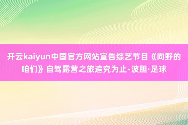 开云kaiyun中国官方网站宣告综艺节目《向野的咱们》自驾露营之旅追究为止-波胆·足球