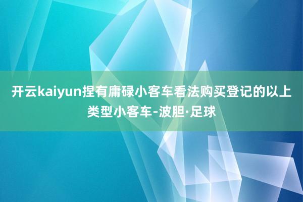 开云kaiyun捏有庸碌小客车看法购买登记的以上类型小客车-波胆·足球