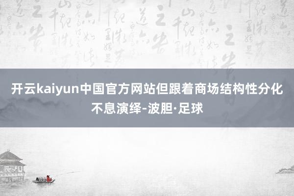 开云kaiyun中国官方网站但跟着商场结构性分化不息演绎-波胆·足球