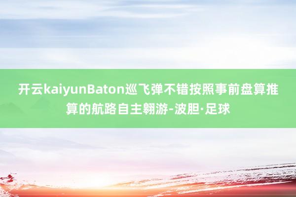 开云kaiyunBaton巡飞弹不错按照事前盘算推算的航路自主翱游-波胆·足球