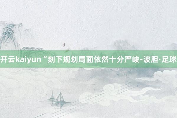 开云kaiyun“刻下规划局面依然十分严峻-波胆·足球