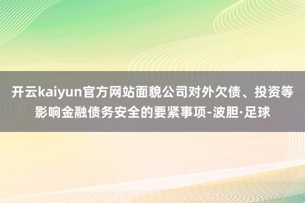 开云kaiyun官方网站面貌公司对外欠债、投资等影响金融债务安全的要紧事项-波胆·足球
