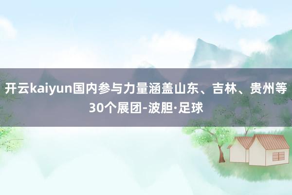 开云kaiyun国内参与力量涵盖山东、吉林、贵州等30个展团-波胆·足球