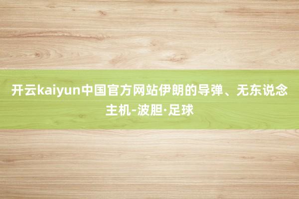 开云kaiyun中国官方网站伊朗的导弹、无东说念主机-波胆·足球