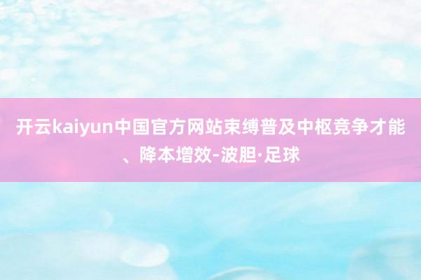 开云kaiyun中国官方网站束缚普及中枢竞争才能、降本增效-波胆·足球