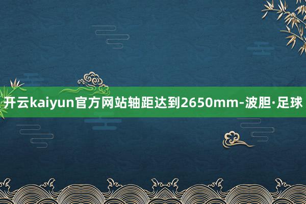 开云kaiyun官方网站轴距达到2650mm-波胆·足球